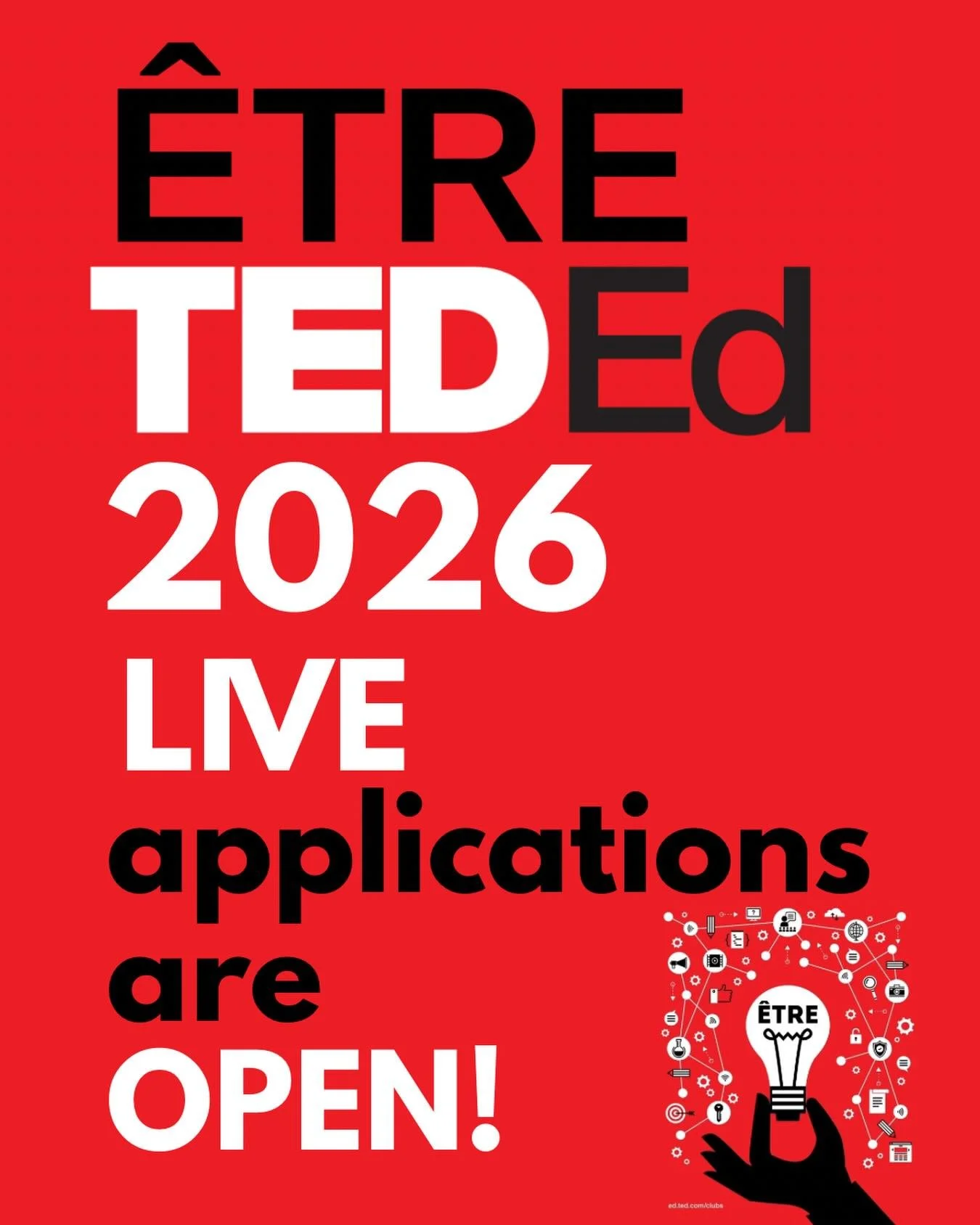 IT&rsquo;S HERE!! ✨

&Ecirc;TRE TED-ED SEASON 6 APPLICATIONS are officially open and we can&rsquo;t wait!! 🎬 

Licensed by @tededucation and powered by epic mentors we can&rsquo;t reveal yet, we&rsquo;re offering both live and virtual options and - 