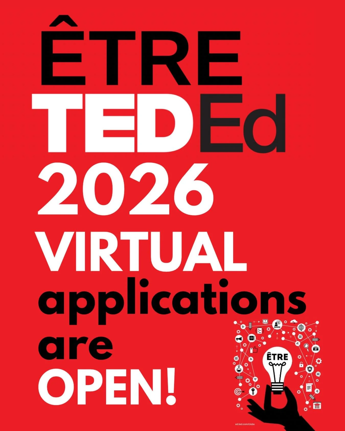 IT&rsquo;S HERE!! ✨

&Ecirc;TRE TED-ED SEASON 6 APPLICATIONS are officially open and we can&rsquo;t wait!! 🎬

Licensed by @tededucation and powered by epic mentors we can&rsquo;t reveal yet, we&rsquo;re offering extended virtual options this year so