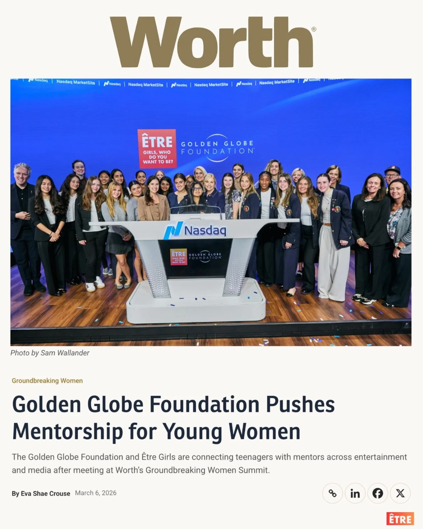 NEW ARTICLE from @worthmag about &Ecirc;tre&rsquo;s exciting partnership with The Golden Globe Foundation! ✨

Read all about it at the link in our bio and DM us to get on the list for events!! 🎬

#partnership #womeninmedia #whodoyouwanttobe #mentors