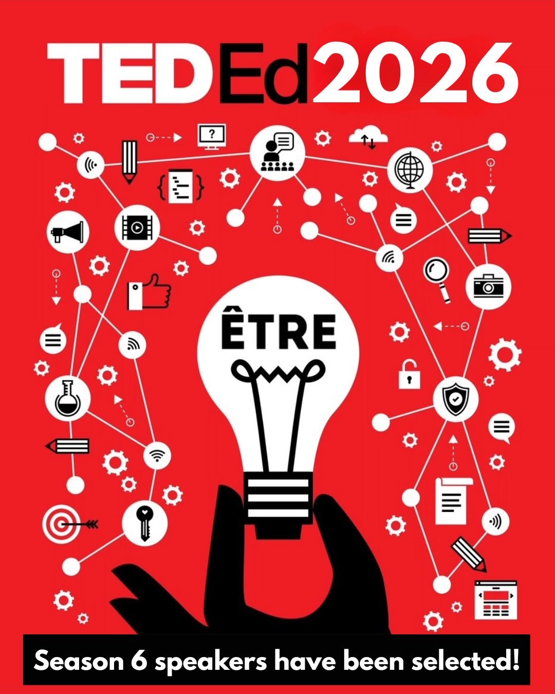 IT&rsquo;S HERE!! ✨

We are thrilled to announce Season 6 of &Ecirc;TRE TED-ED - with over 100 speakers selected!!

Hailing from 7 countries and 18 U.S. states, this season represents our largest cohort yet, with an array of innovative topics that wi