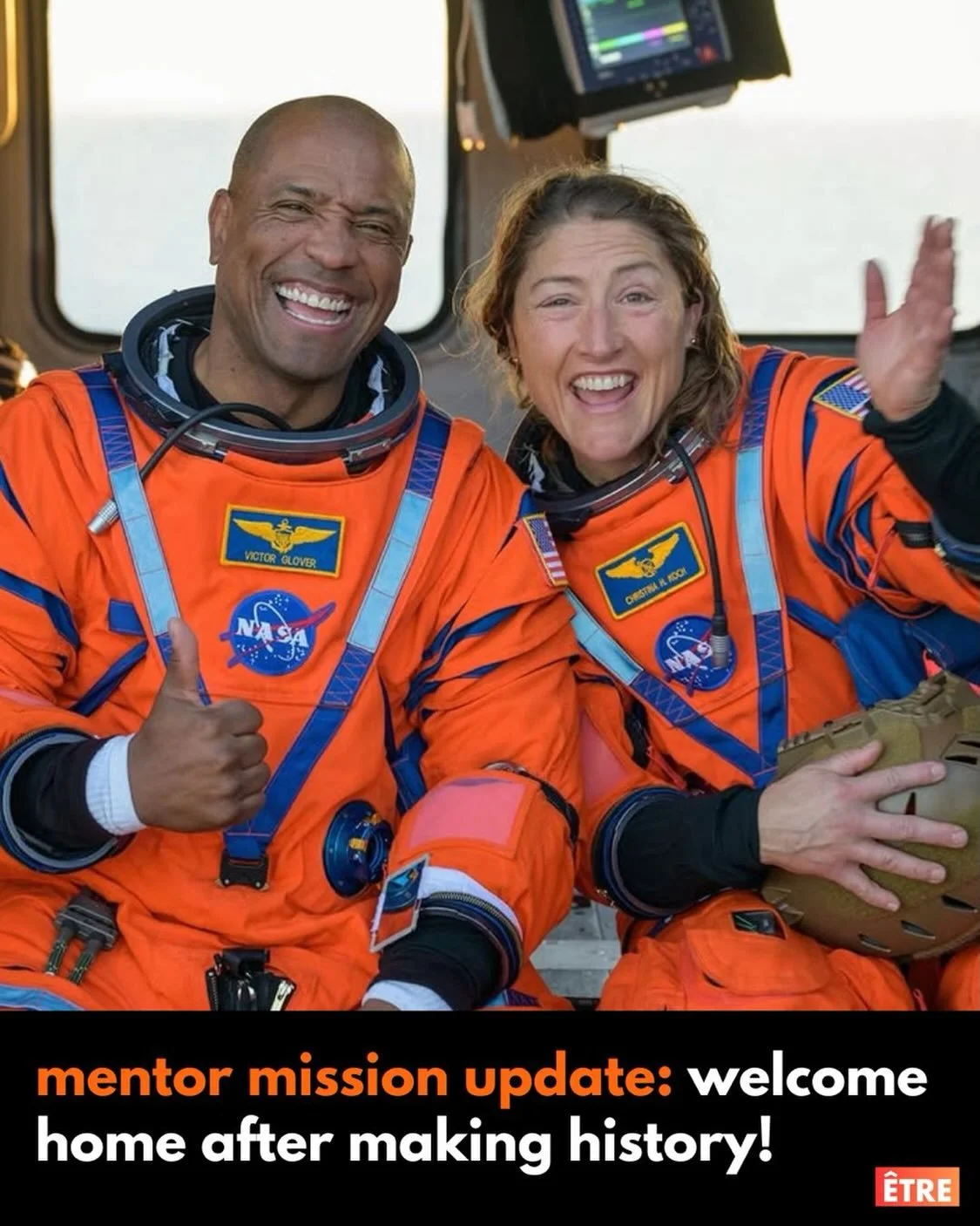 👋 Waving hi back to @AstroVicGlover and @Astro_Christina - seen sitting on a Navy MH-60 Seahawk from Helicopter Sea Combat Squadron 23 on the flight deck of USS John P. Murtha. Reason a zillion why mentors matter and role models rule. 🚀

📸 @nasa 
