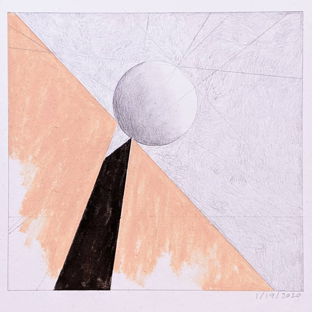 Wearing a shirt this color today, which reminded me that I never posted this little drawing. I enjoy light pencil work - feels like drawing whispers!⁣
⁣
#agnespelton #hilmaafklint #emmakunz #geometricartwork #geometriasagrada #reductive #objectiveart