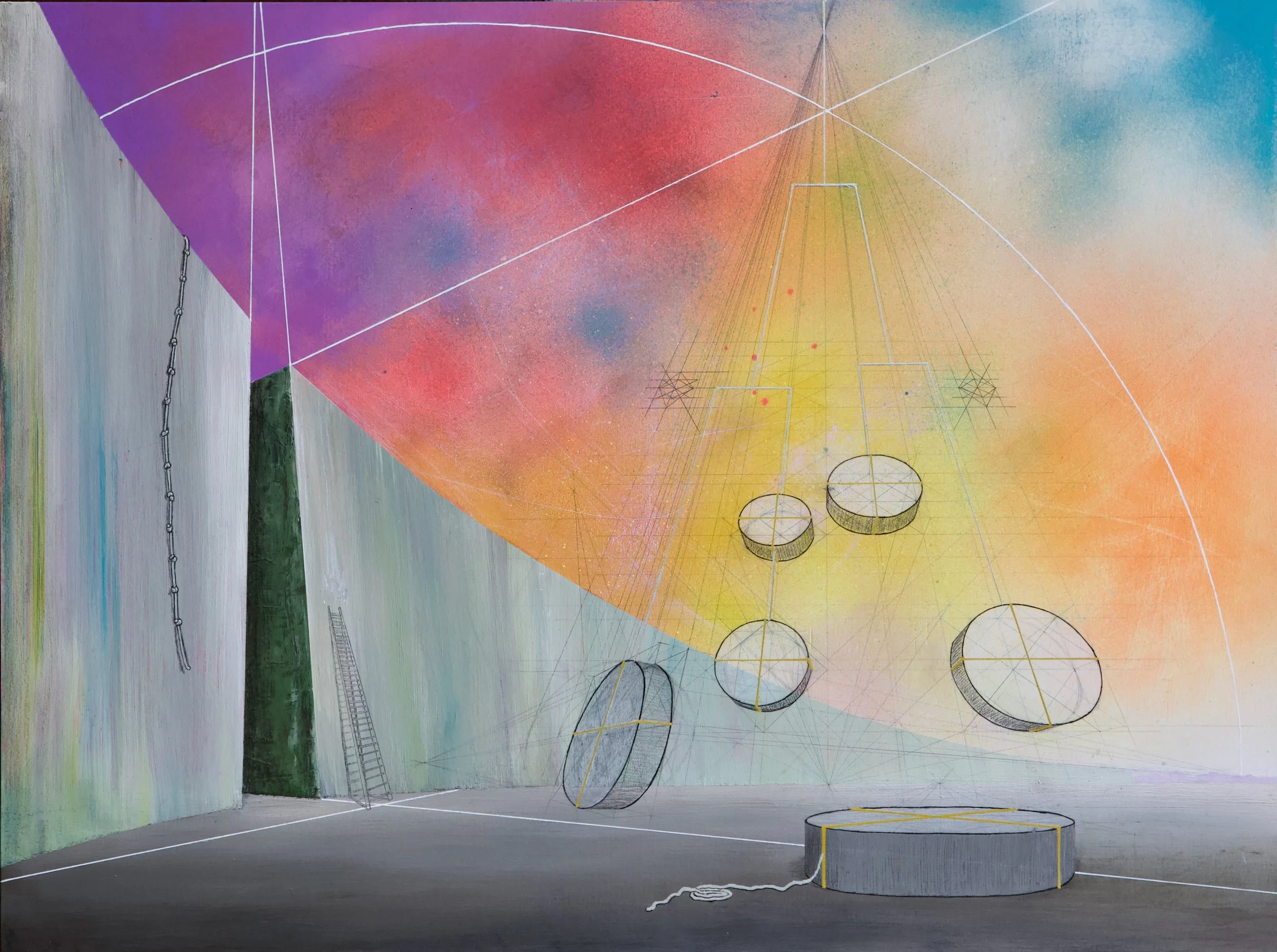 "Suspending Ascension", mixed media on cradled birch panel, 24"x18"