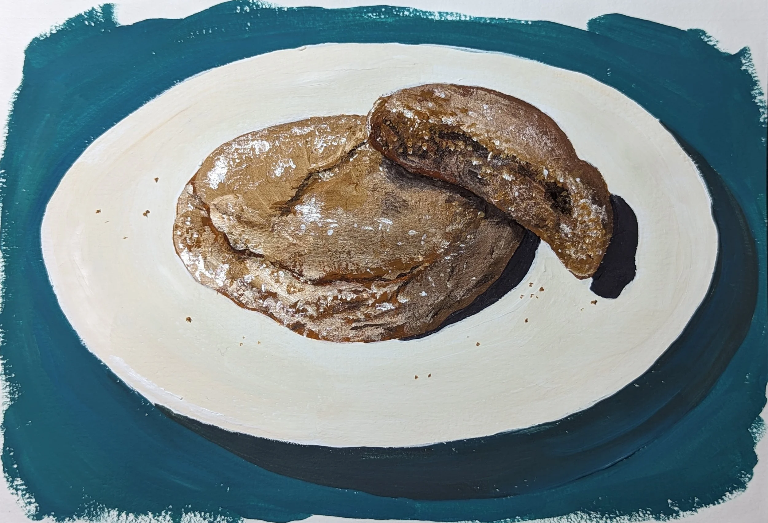 Giant ginger cookies, partially eaten