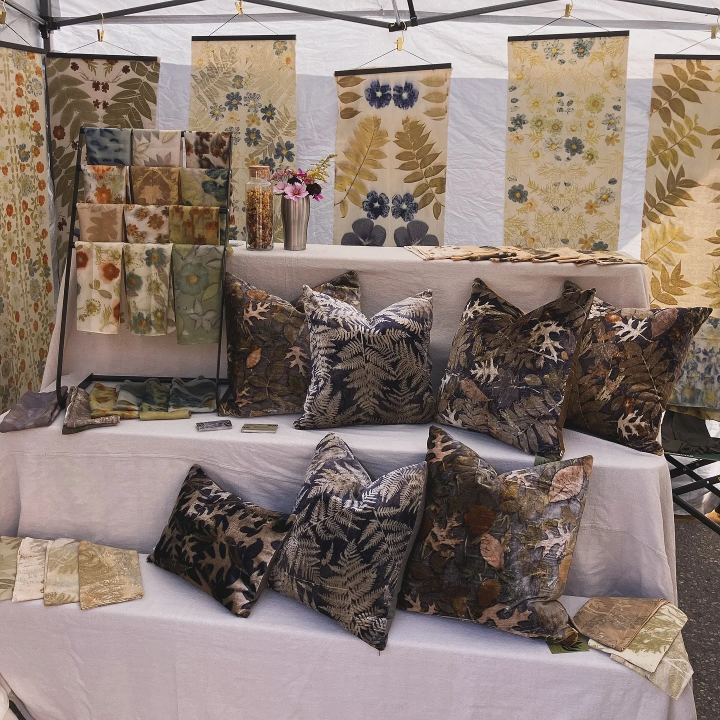 Last market of the season! You can find me today with botanically printed textiles at Leelanau Uncaged in downtown Northport. I&rsquo;m located right in front of Fingers Crossed and will be here until 7pm.