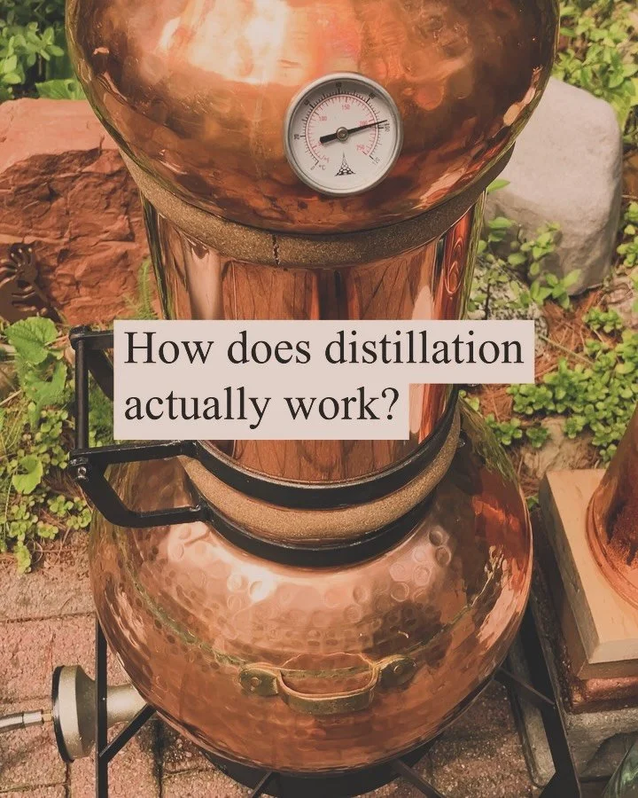 At its heart, distillation is an act of alchemy- transforming plants grown by the earth&rsquo;s sun and soil into a new form while retaining their essence. 

Distillation starts with plant material and water in a still. When the still is heated, stea
