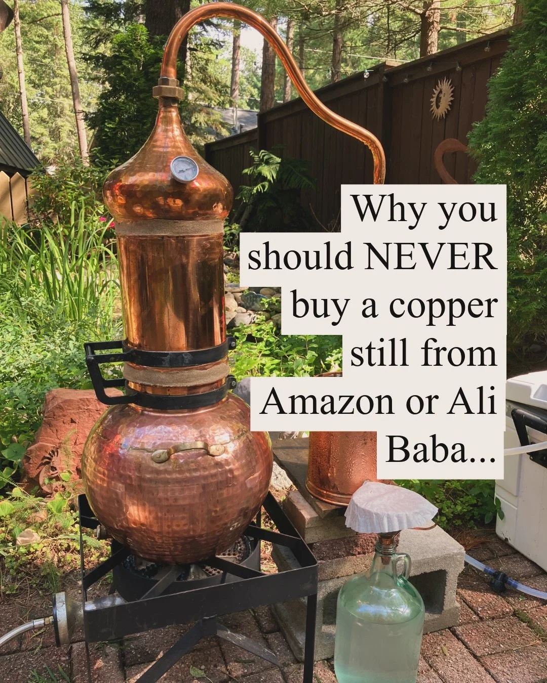 You get what you pay for!  I will admit that when I started distilling eight years ago, I had no idea about the differences in quality of Copper equipment. I somehow got lucky and managed to buy a still from a reputable company without doing too much