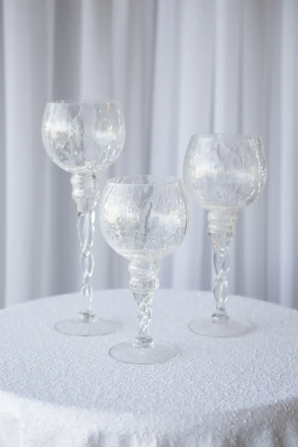 Cracked glass trio
with floating candles