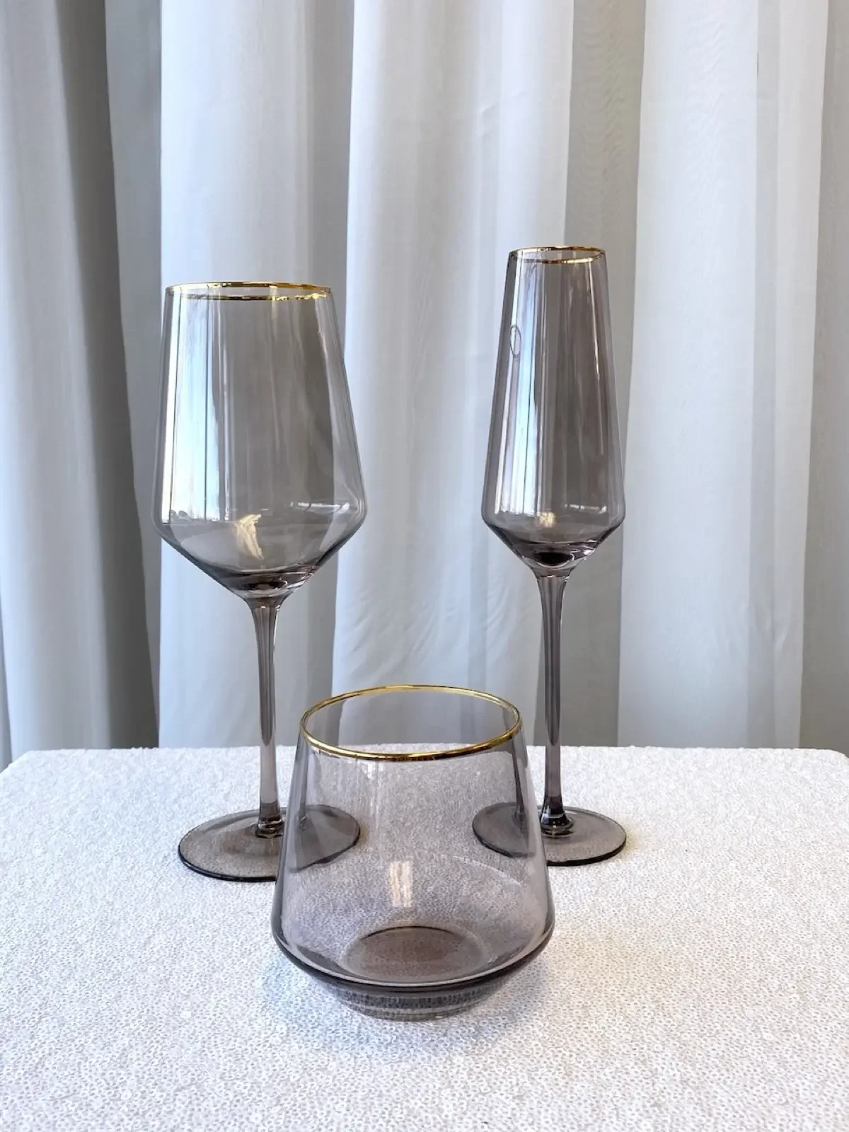 Smoke Gold Rim
Wine, Water & Flute