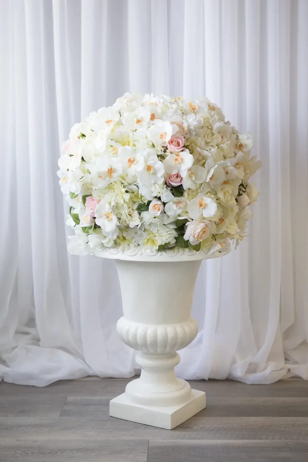 Faux flower ball
and stand