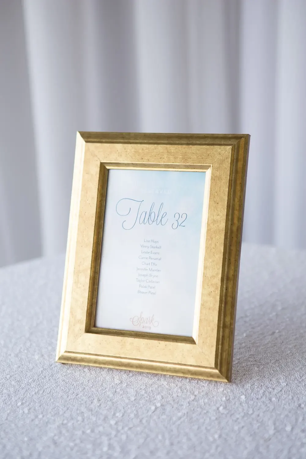 Gold frame
table numbers