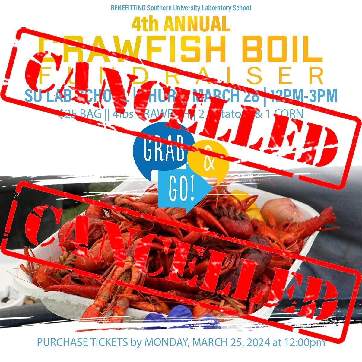 We hope this letter finds you well. We regret to inform you that, due to the scarcity of crawfish, we have made the difficult decision to cancel the annual Southern Lab Crawfish Boil. We understand that this event is eagerly anticipated by many famil