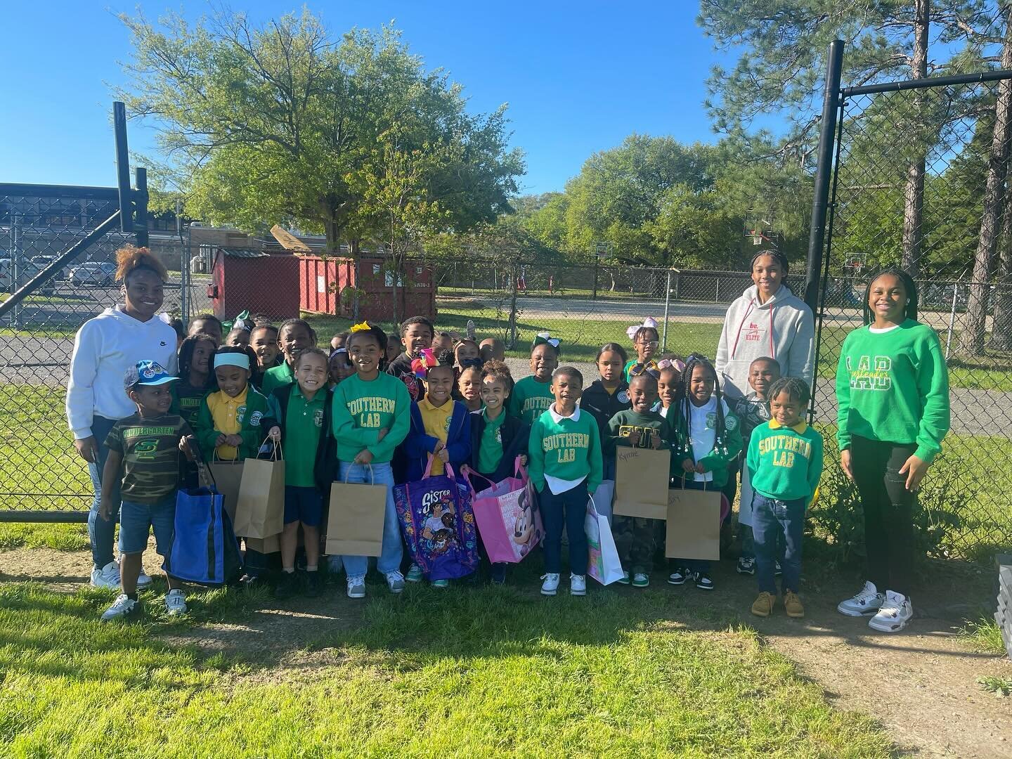 Shout out to @sulssga for setting up an Easter Egg Hunt for or Elementary School students. Guess who got a visit from the Easter Bunny? Thank you @liwelsh for supporting our students. Good Job Taner! @missdainty_thediva #thefewtheproudthelab #weareso