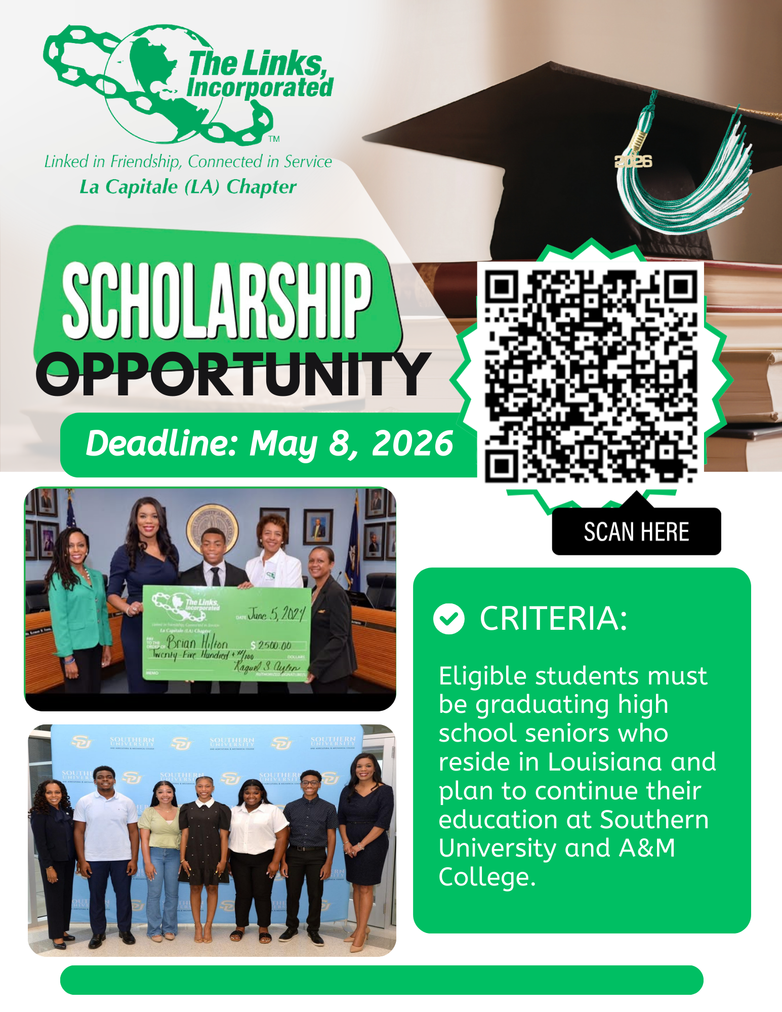 SULS Seniors: Apply for the Links, Incorporated Scholarship!