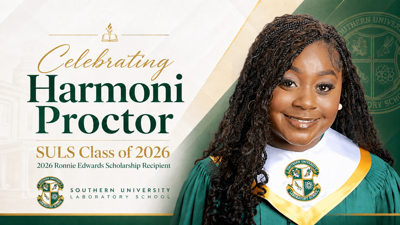 Celebrating Excellence: Harmoni Proctor, Class of 2026, Named UREC Ronnie Edwards Scholarship Recipient