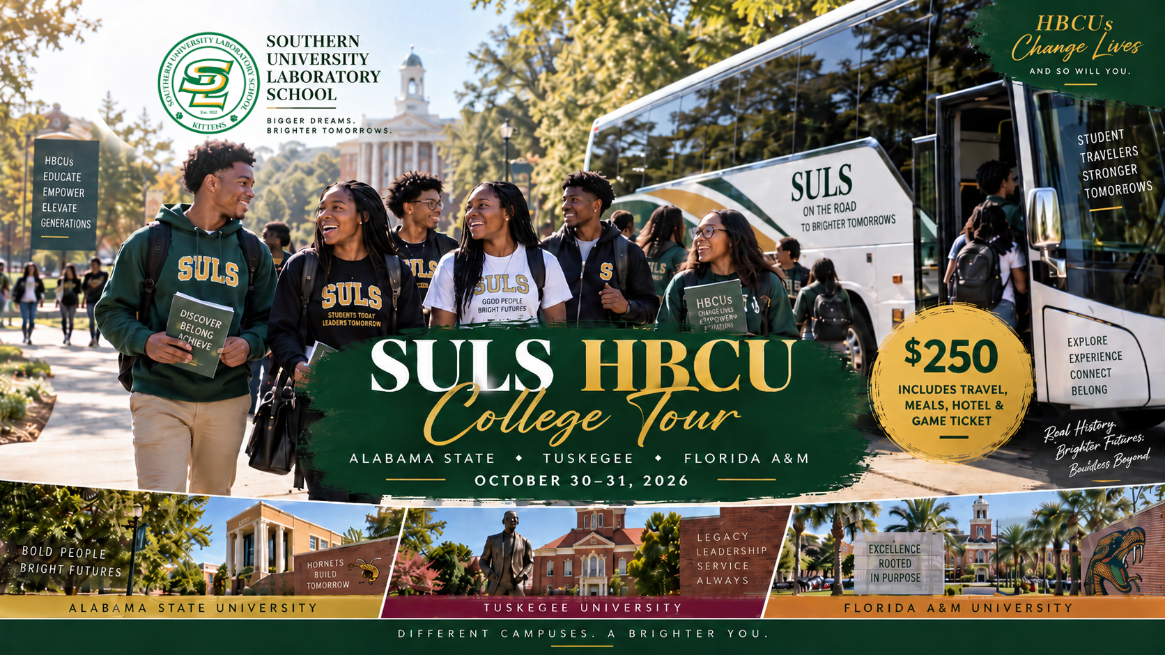 SULS HBCU College Tour 2026: Alabama State, Tuskegee &amp; Florida A&amp;M