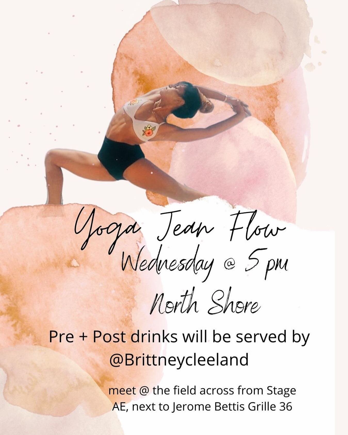 Pop-Up flow, TOMORROW💙🌊

Message me with your questions or if you are joining us!⚡️⚡️ @brittneycleeland is going to be serving us up some healthy teas + post recovery shakes!

&amp; yes it&rsquo;s all free- this time only :)