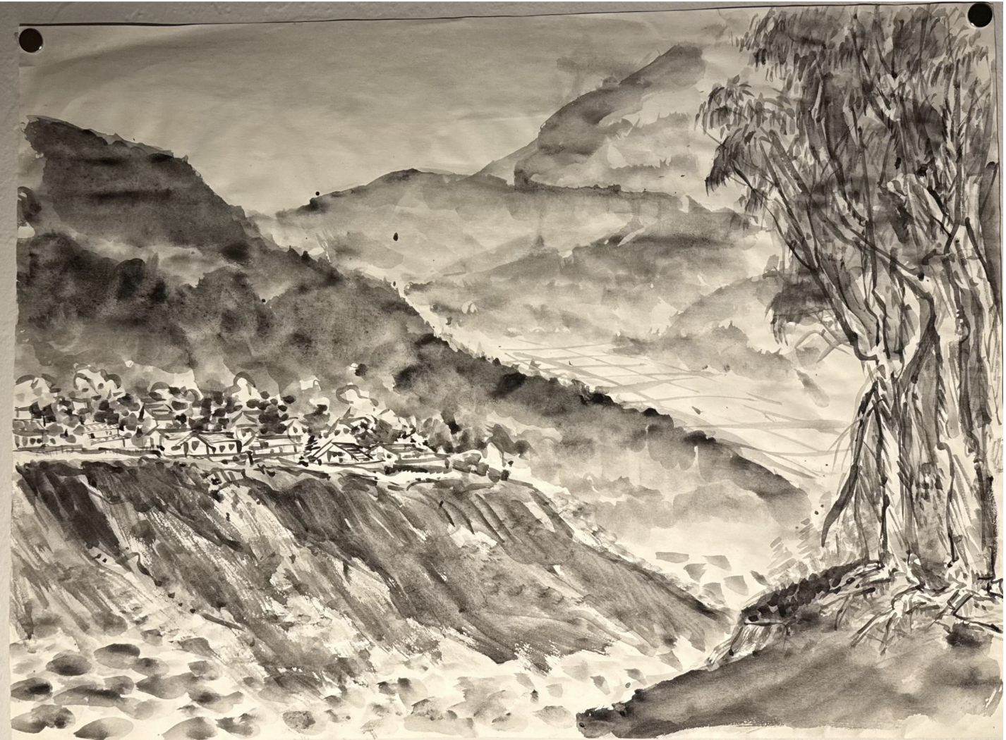 Calligraphy Landscape*, ND
Ink on paper
17.5 x 24 in  
