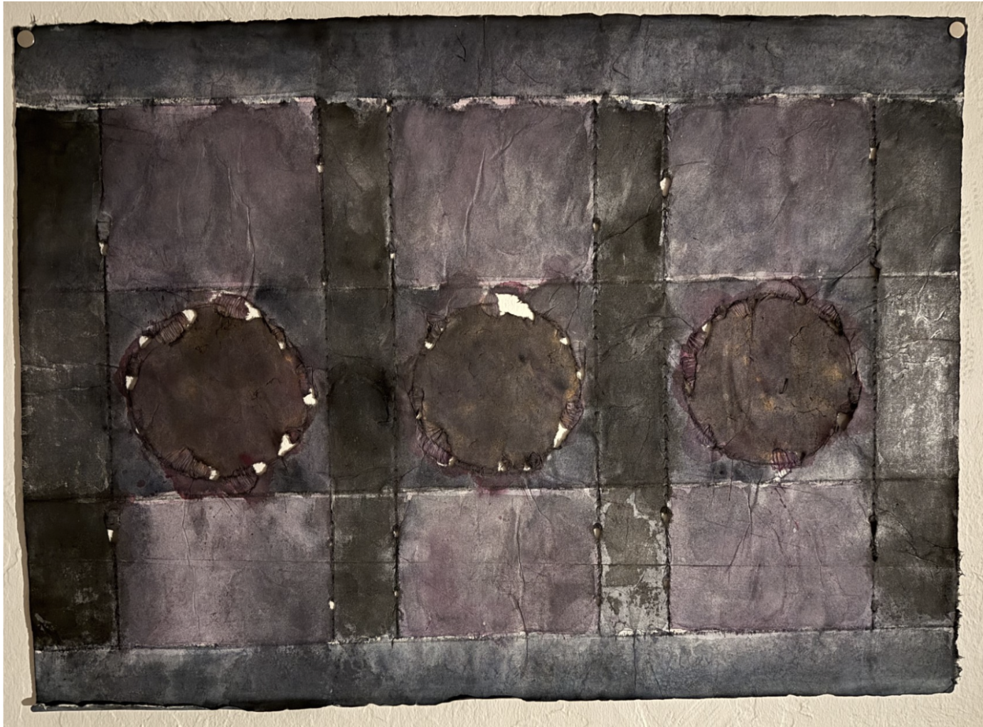 Purple Punctured Circles*, ND
Watercolor on paper 
24 x 33.5 in  

