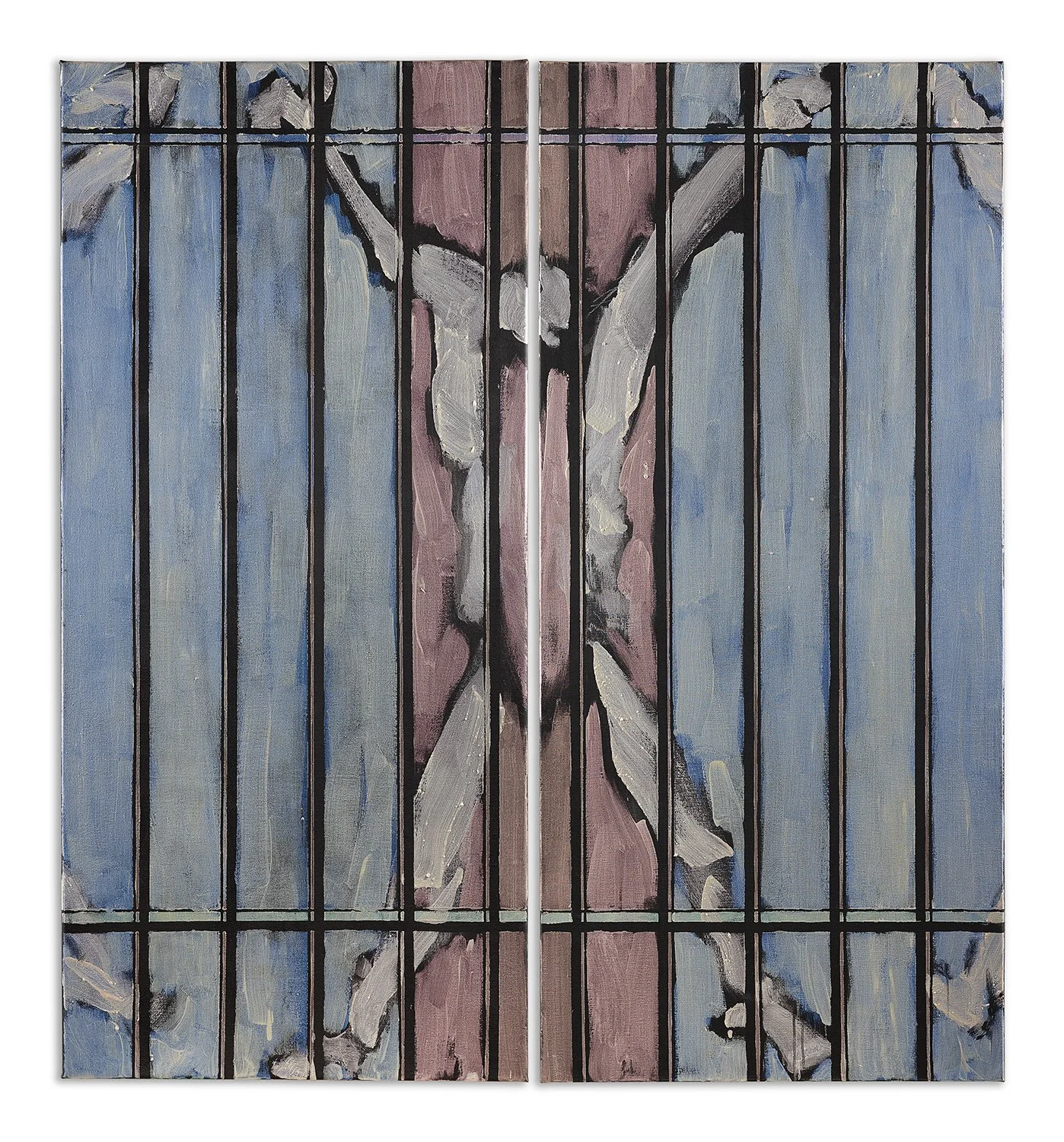 Split Prisoner - Diptych, 2010 
Acrylic on canvas
70 x 64 in 
