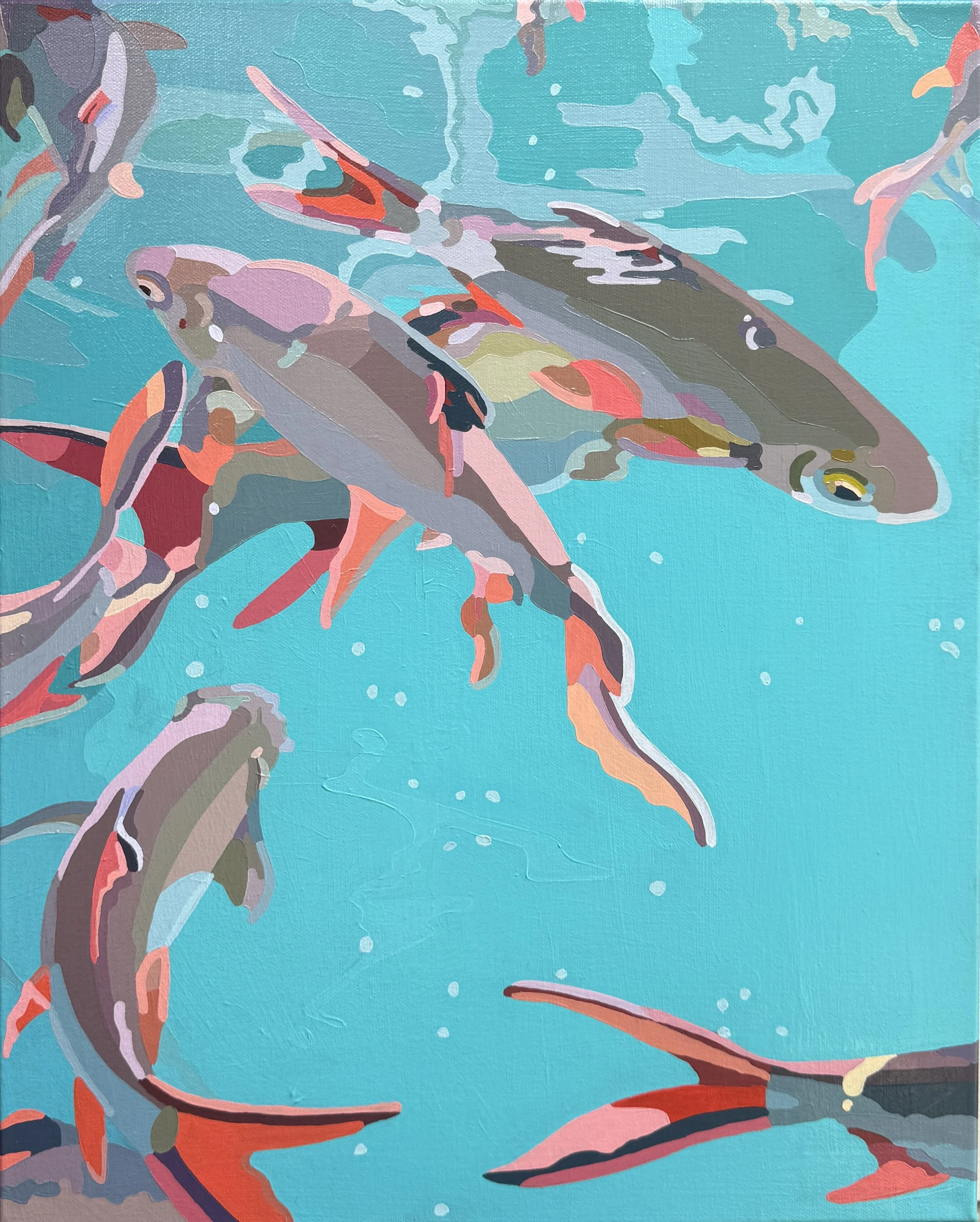 16"x24" Don't Be Coy, Acrylic on Canvas 2026