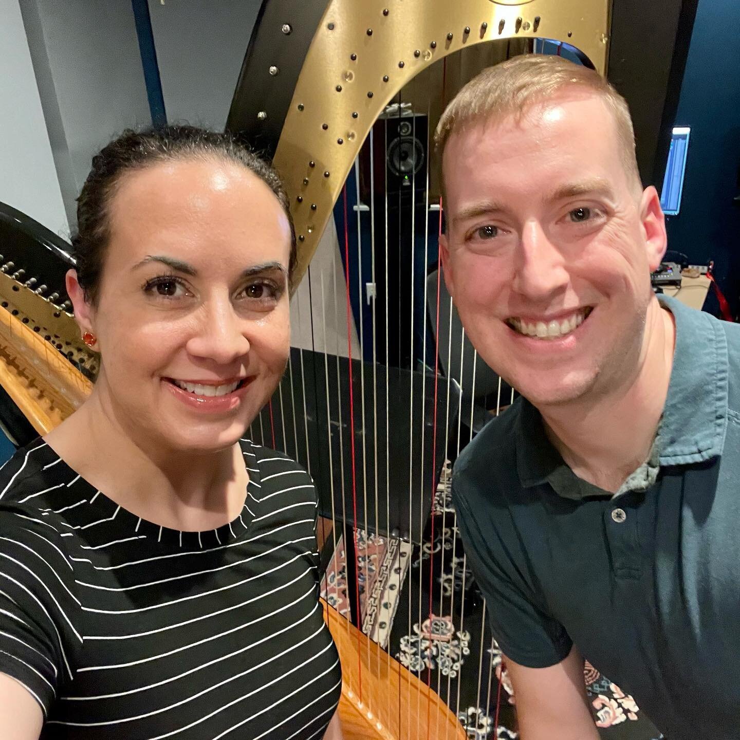 So great recording @nadiapessoaharp yesterday!#harp #recording #audioengineer #muroacoustics #mojavemicrophones #monheimmics #arightersound
