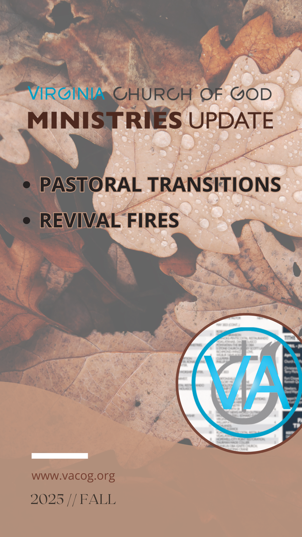 Ministries Updates: Pastoral Transitions & Revival Fires — VACOG.ORG