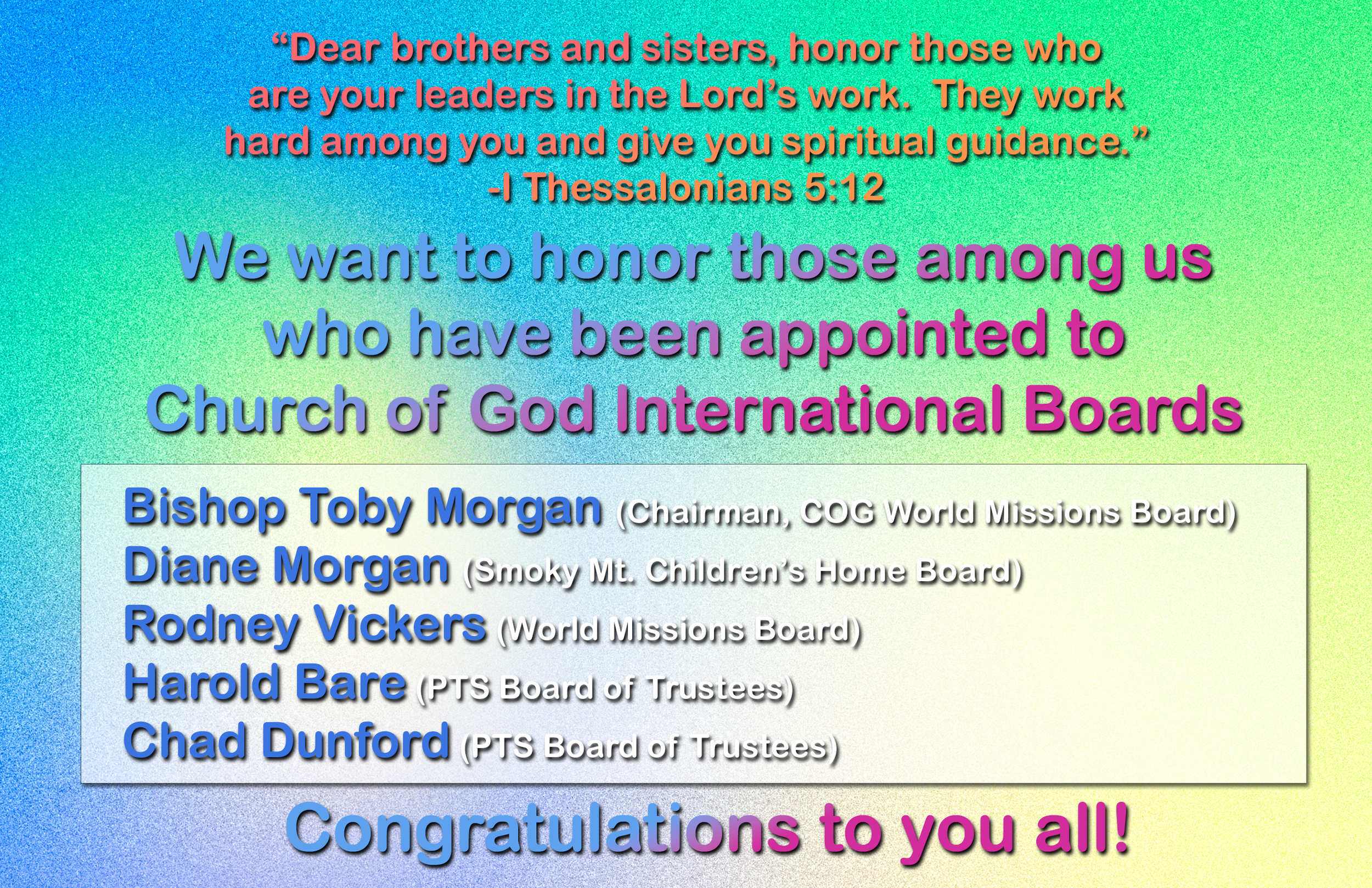 Congratulations to Those Appointed to International Boards