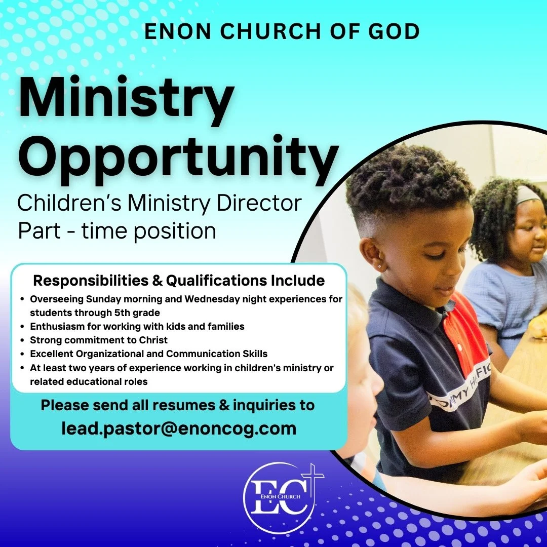 Ministry Opportunity as Children's Ministry Director - Enon COG