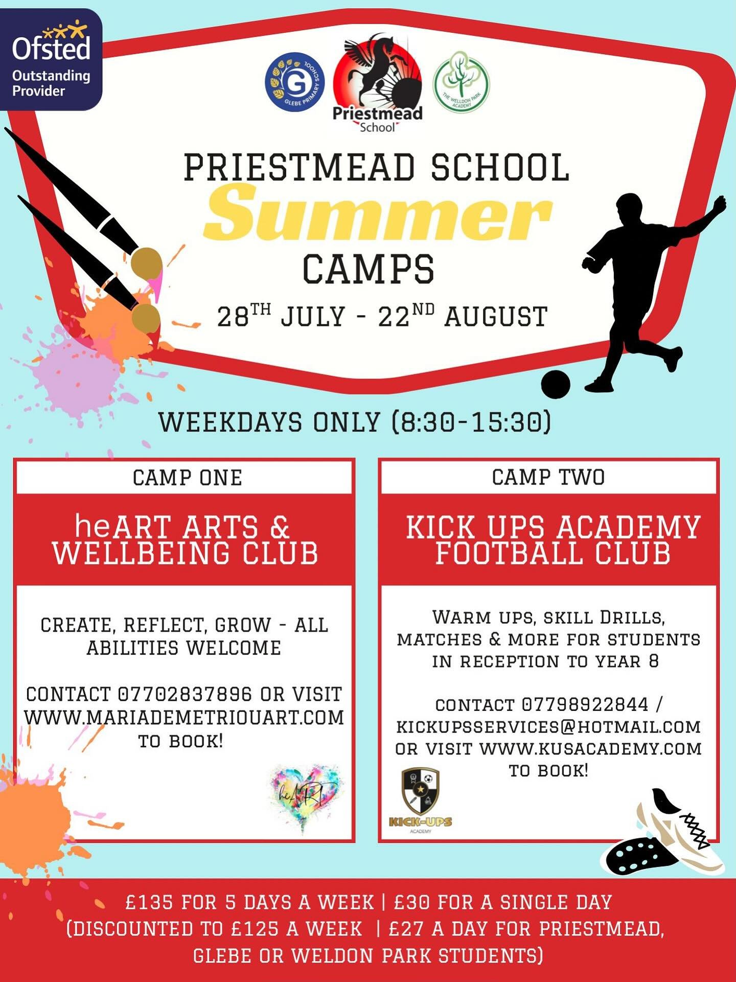Join us at Priestmead School Summer Camp from 28th July - 22nd August. Book your spot - link in bio!⚽️🔥 #footballsummer #harrow #kidsfootball #summerclub
