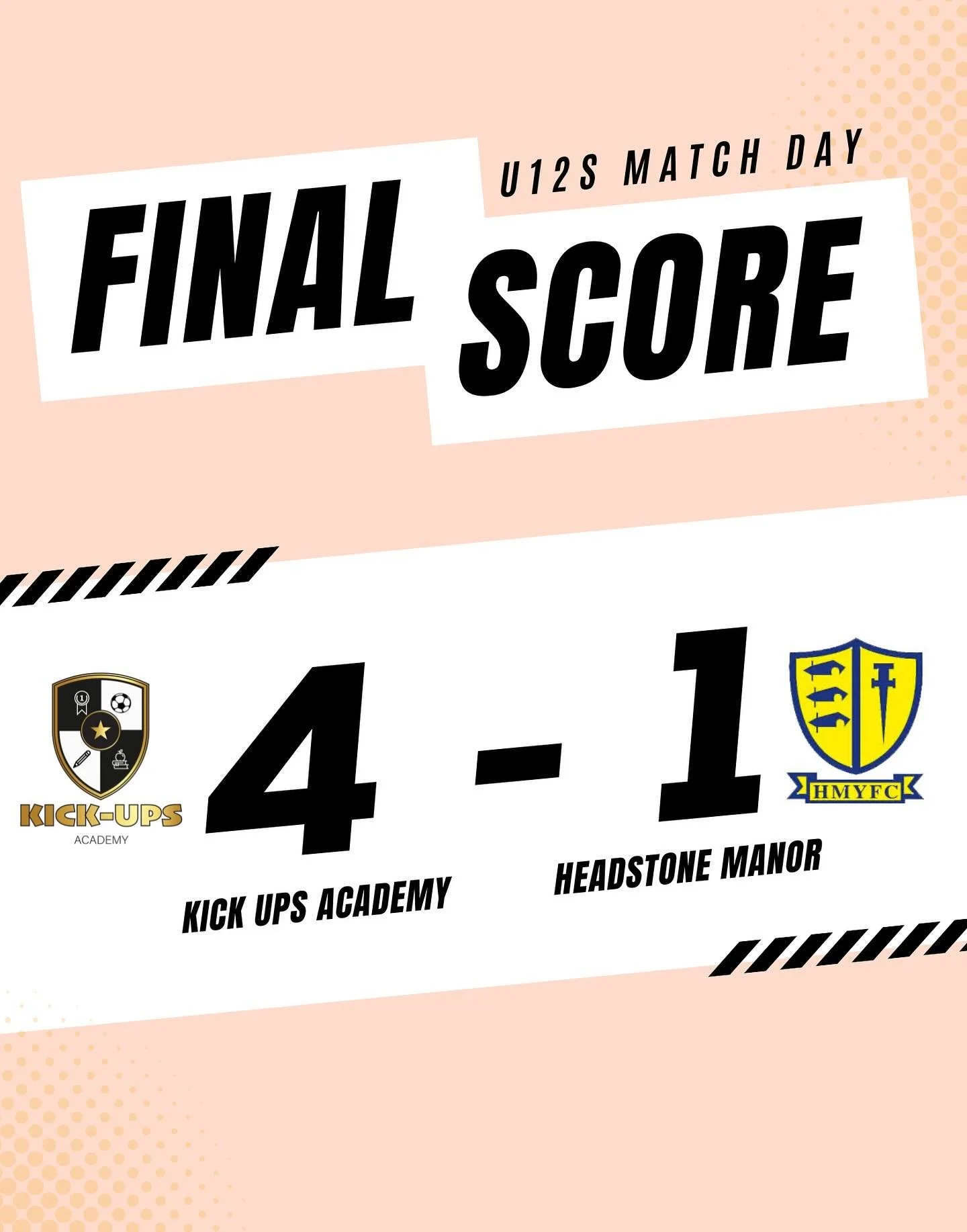 Headstone Manor 1-4 Kick Ups ⚽️
A great showing today against a team high up in the league - solid performance that keeps us top! 💪
We&rsquo;ll tighten up at the back, but 4 brilliant goals and back to winning ways! Let&rsquo;s keep the momentum goi
