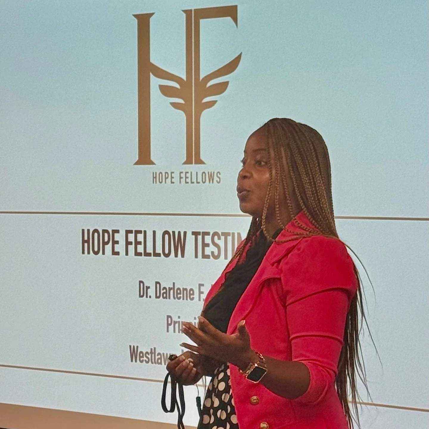 It was a busy week as we kicked off Hope Leadership Academy 25-26. Our Hope Fellows came to share their character journey testimonials with our Year 1 teams during their admin Session.  We were please to welcome Dr. Darlene F. Atkins who shared with 