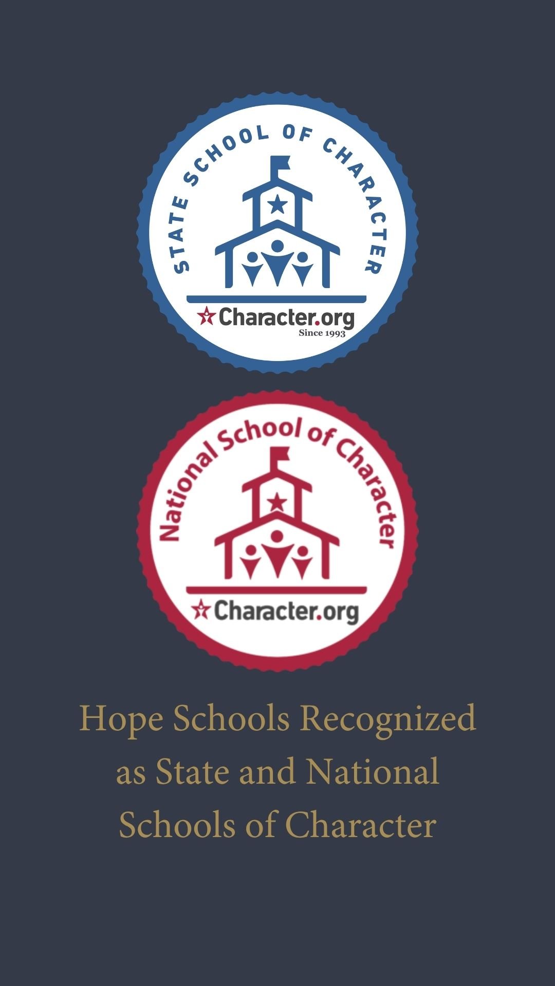 Hope Schools Recognized as State and National Schools of Character