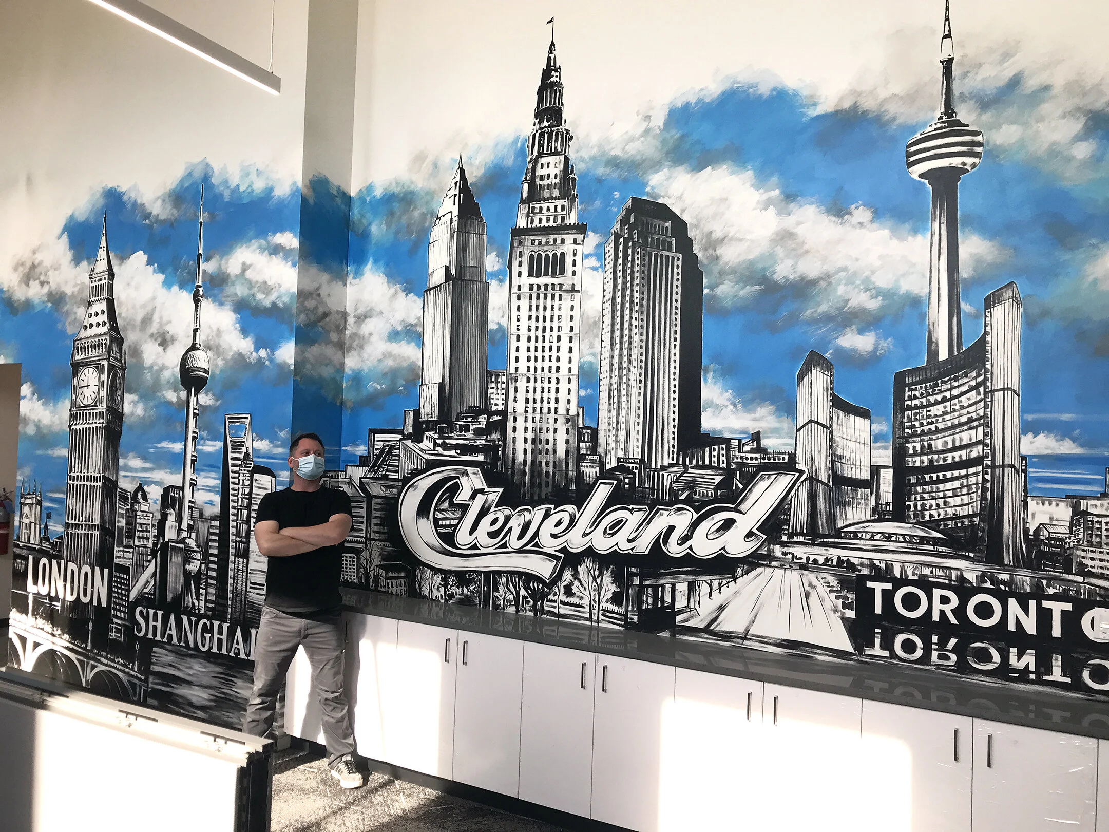 Mural for the offices of Brennan Industries, Solon, Ohio.