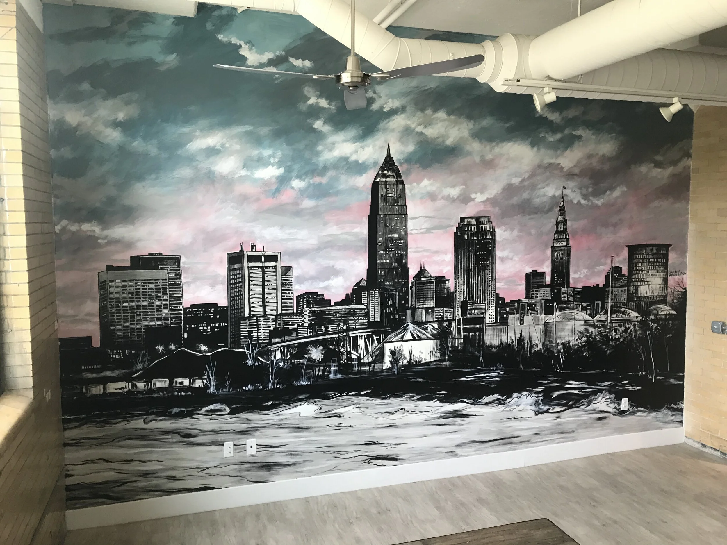 Custom Moody landscape for a Tremont business.