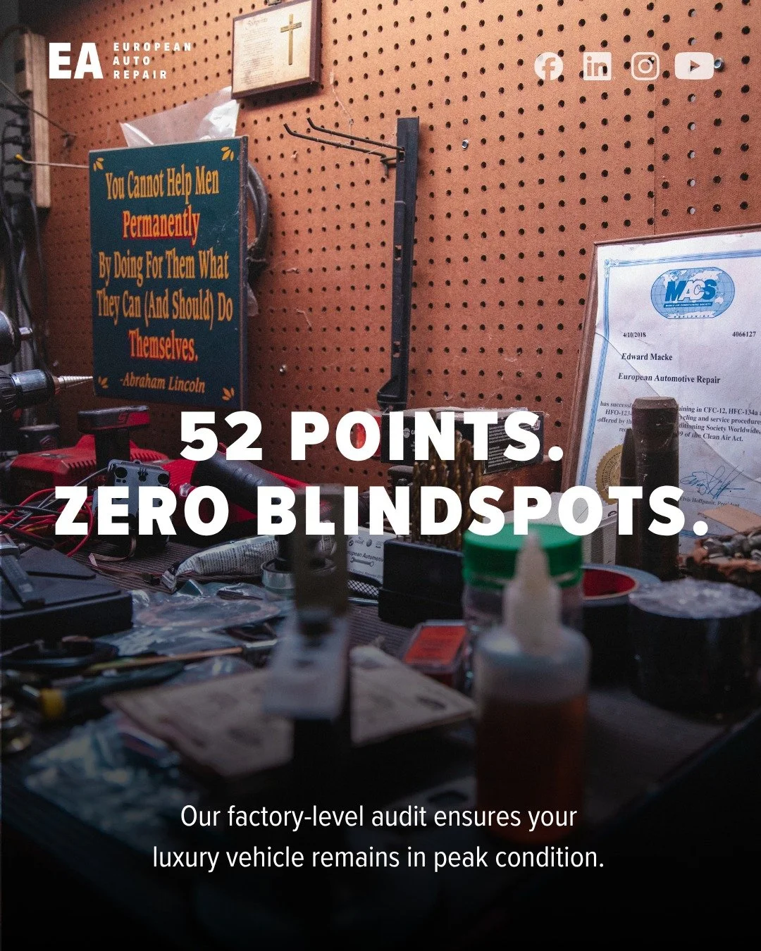 Multi-point vehicle inspection comes FREE with any service we offer.