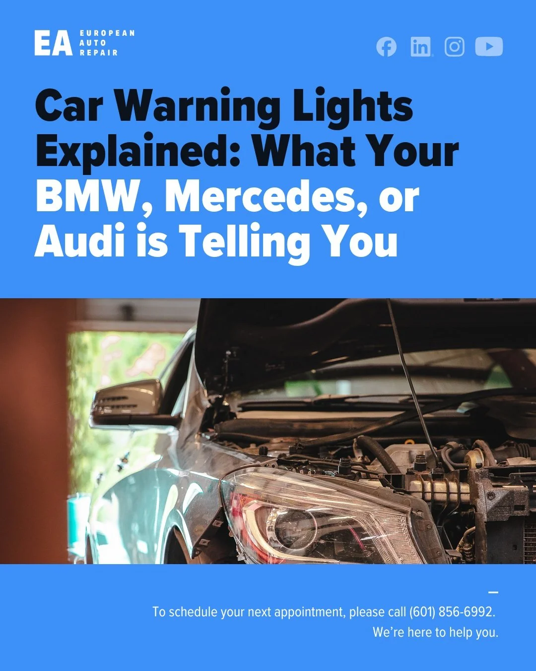 Here's what a real Mercedes G-Wagon service looks like at EAR. 🖤

That amber warning light on your dash? It's not decoration.

Your European vehicle speaks a different language than a domestic car &mdash; and most shops don't know how to listen.

We