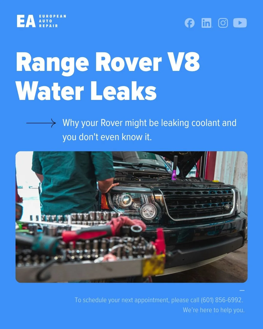 Your Rover is leaking coolant.

TLDR: 
https://youtube.com/shorts/d14siB3TWxA?si=czWG_gJ3Bsqs-Yuq