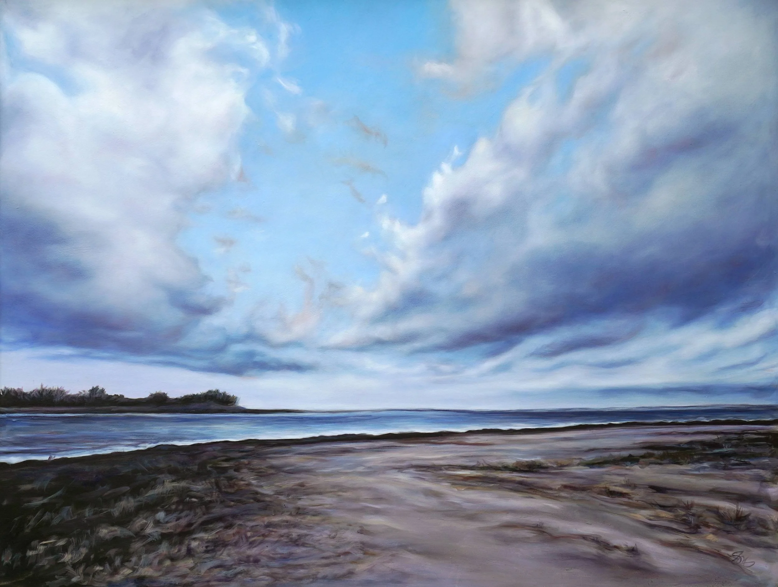 "Early Morning Sky"  36" x 48"  oil on watercolor paper  $6,000