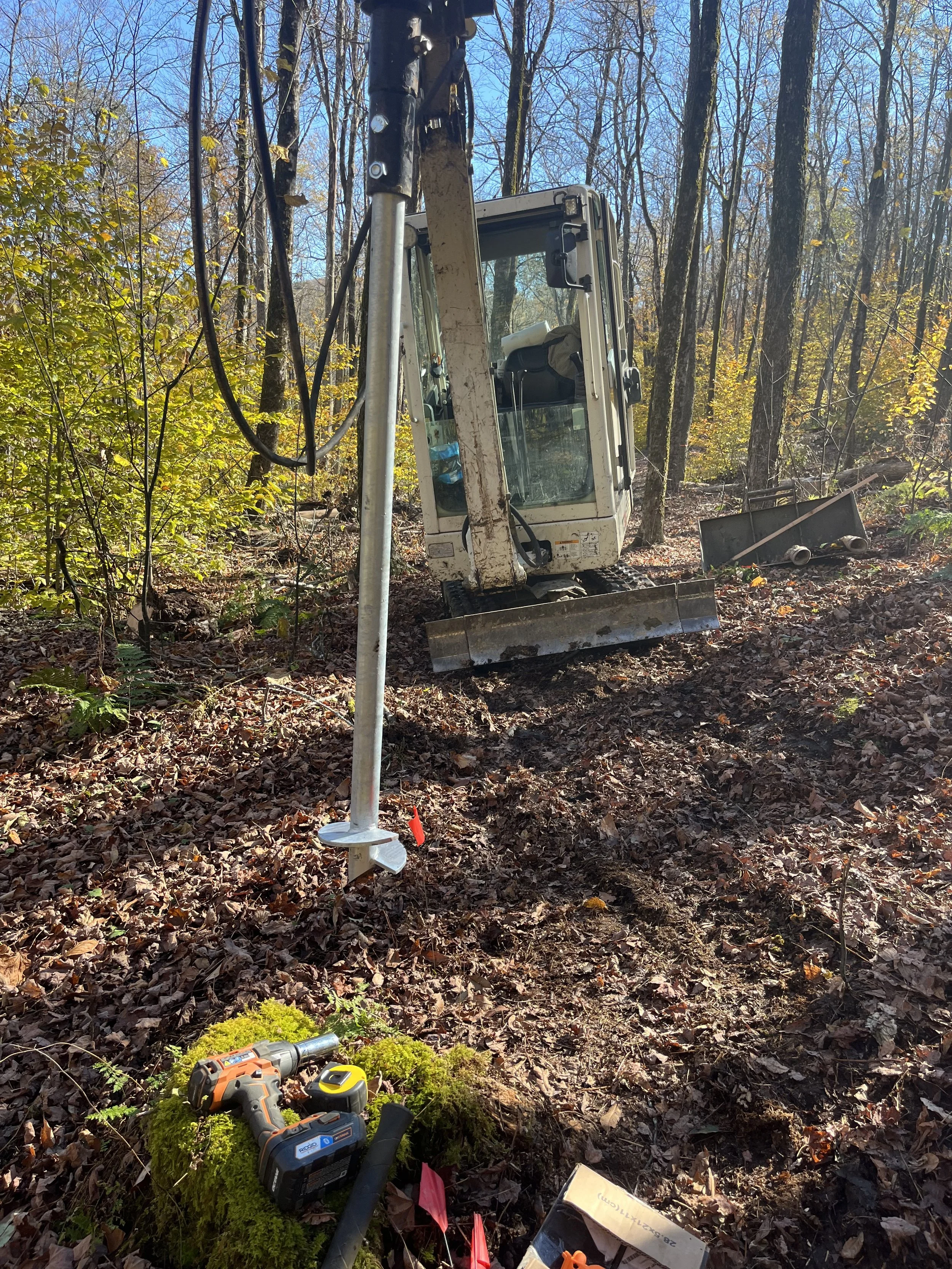 October Trail building update, Upbuild LLC installing piles for boardwalk