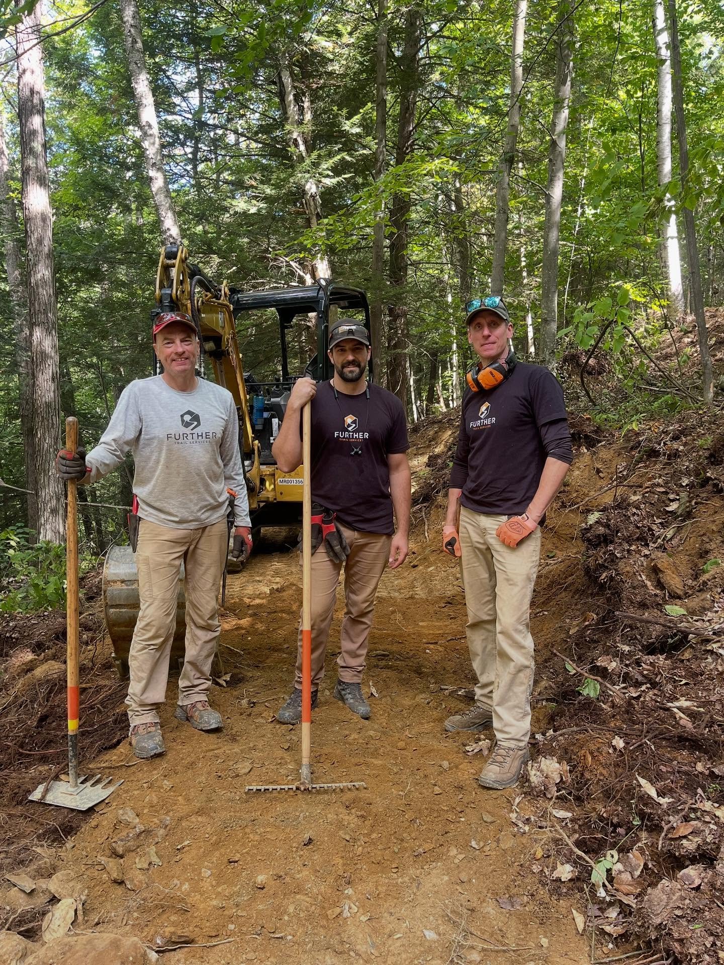 For the last month and a half the talented crew from @further.ts has been on site building the green adaptive trail. This trail once complete will offer riders of all abilities access to the upper portion of the phase 1 property. Looking forward to s