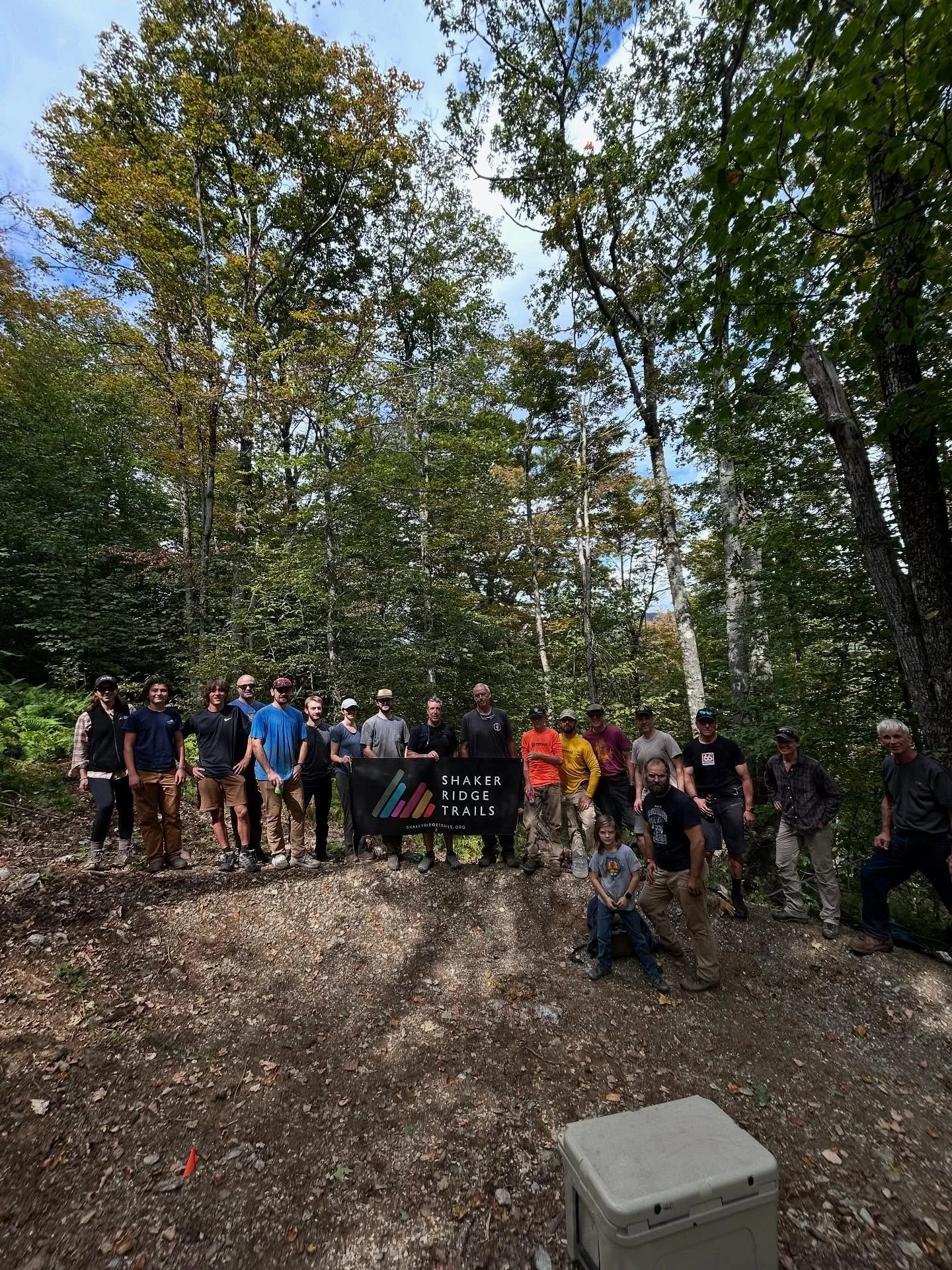 Great turnout for the 1st volunteer day at Shaker Ridge Trails. We had over 20 volunteers spend their Saturday with us helping build what will ultimately become a 2 mile hand-built descent. Huge thank you to everyone who helped build today, and thank