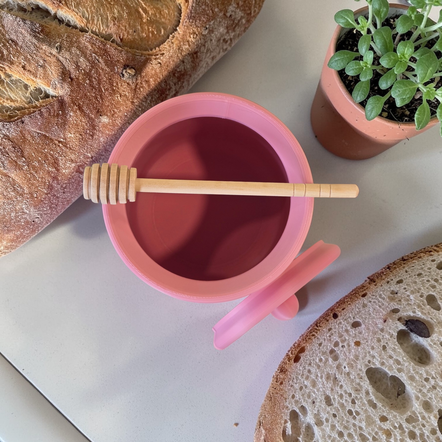 Honey Pot + Wooden Dipper