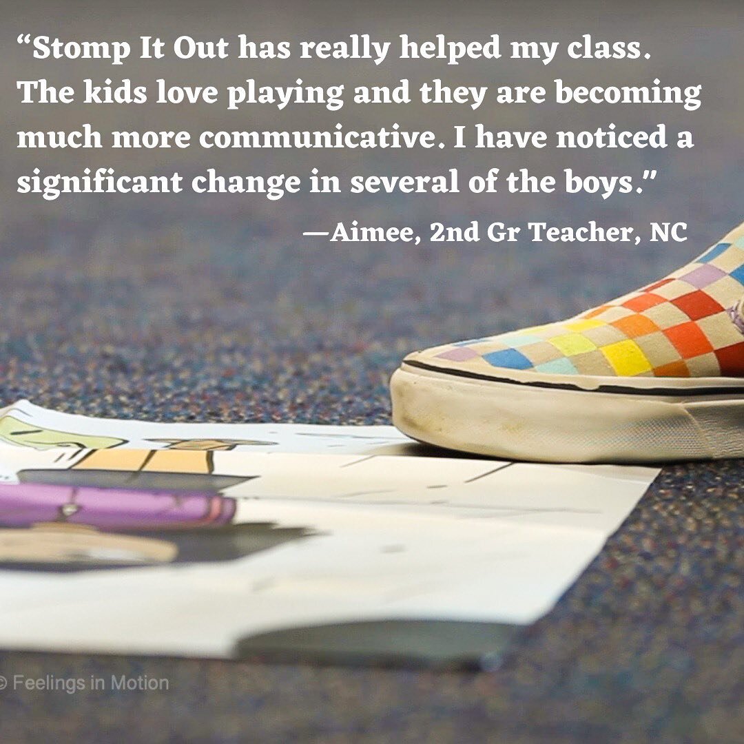 Thank you Aimee for sharing about your use of Stomp It Out in your classroom! I&rsquo;m thrilled to hear from you. 

While all kids really benefit from Stomp It Out, I too have noticed some really beautiful progress from boys playing because they can