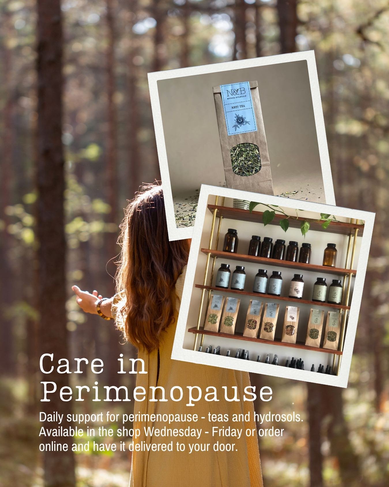 Perimenopause

From day to day rituals that can be as simple as taking time out to have a herbal tea&hellip;..to nutritional and herbal supplements to support your wellness through the transition years.

It&rsquo;s all about working out what YOU need