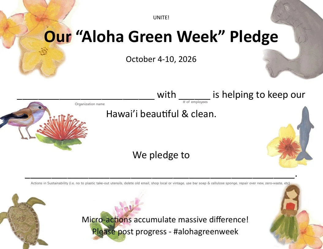Join us for youth-led Aloha Green Week October 4-10 with a sustainability pledge!