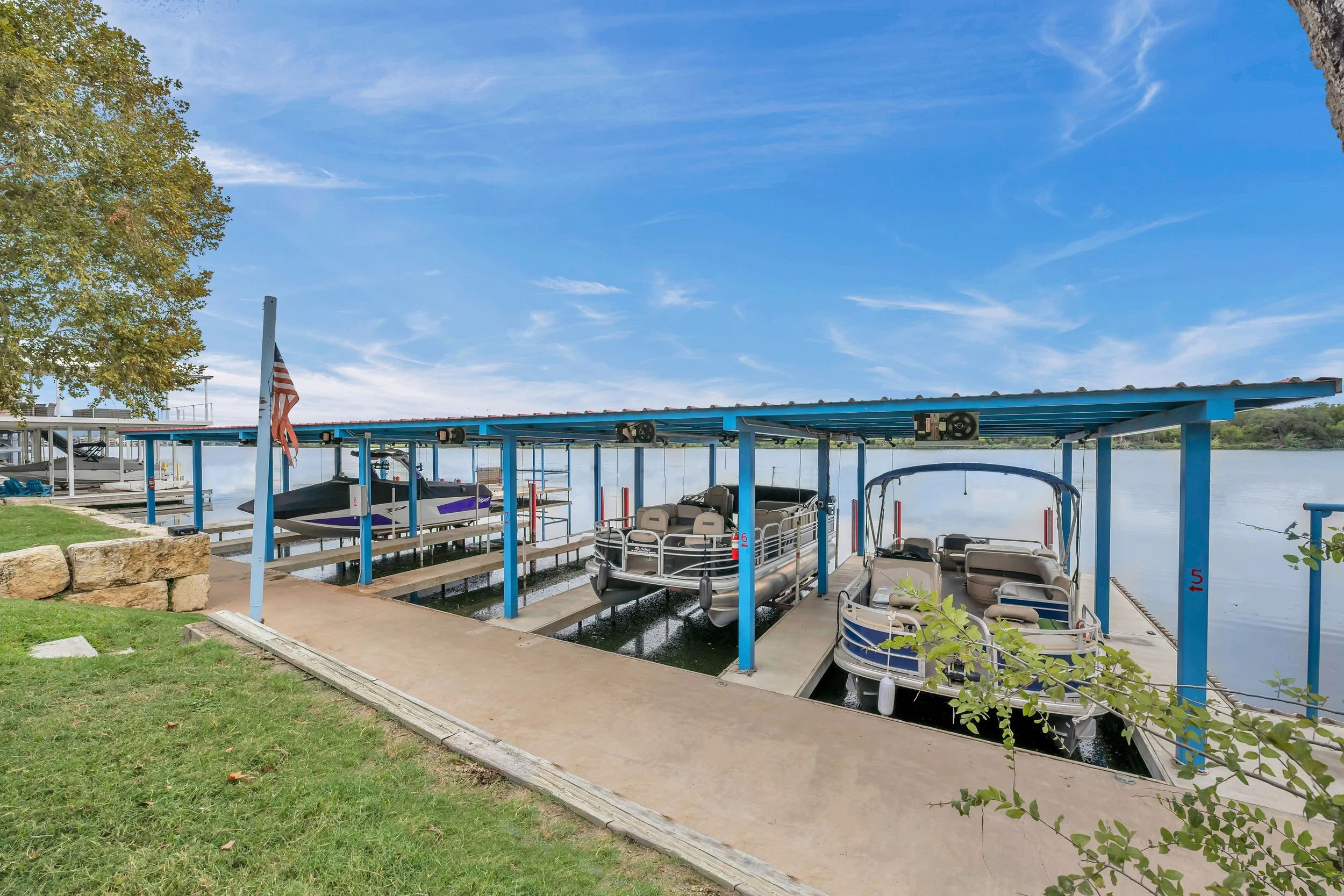 Shore picture of boat docks