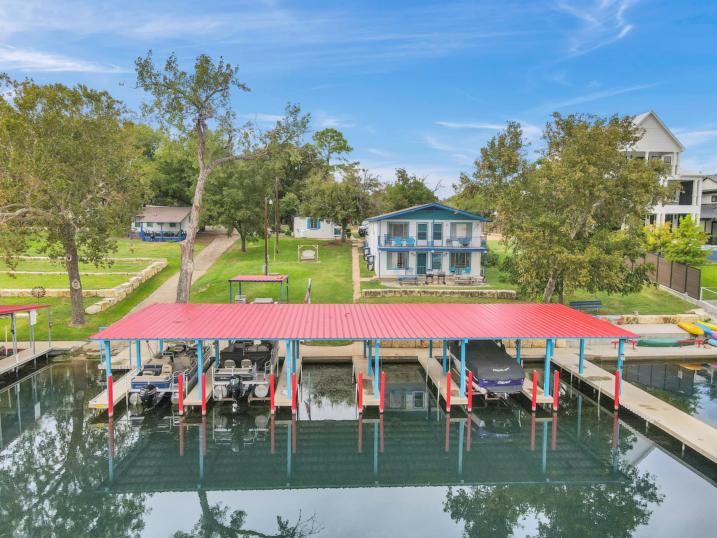 Boat docks, aerial shot