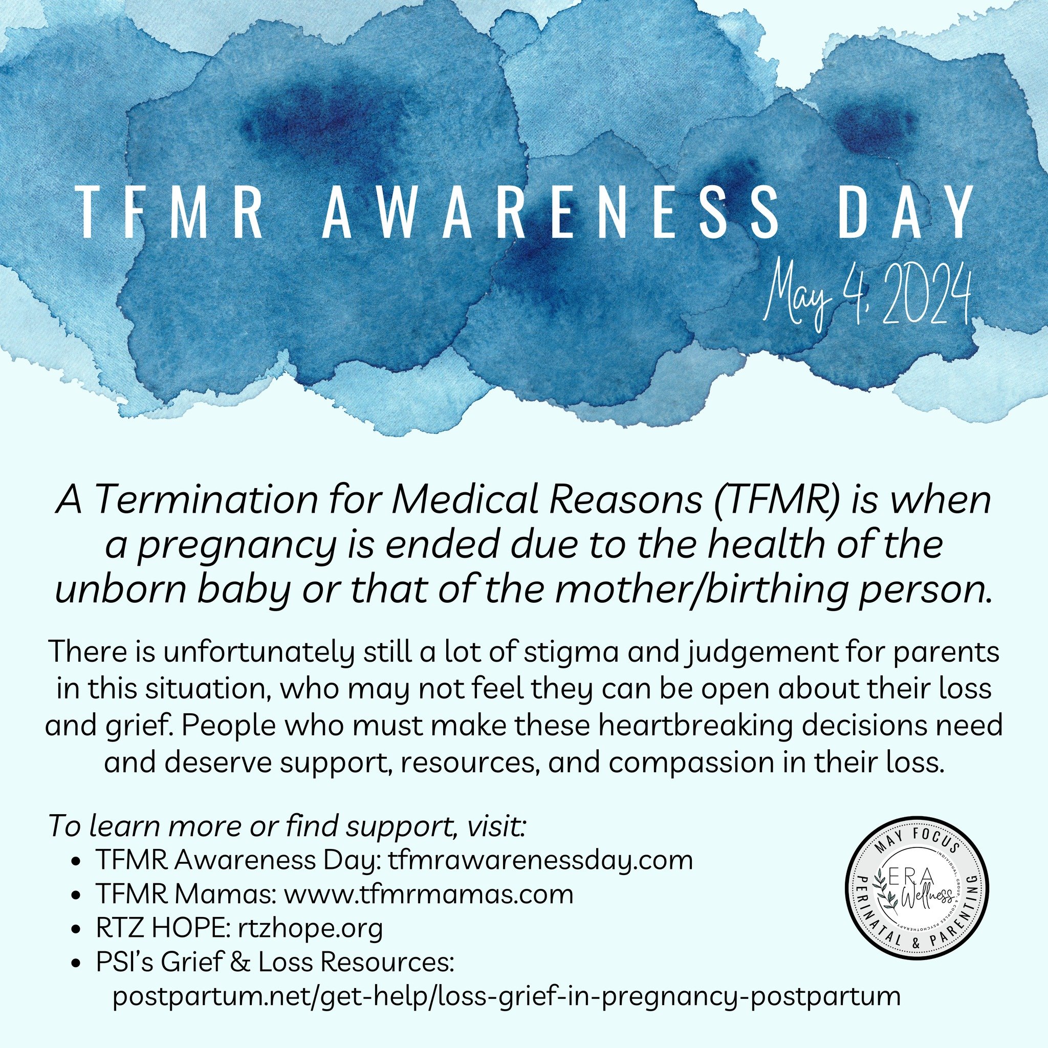 TFMR (Termination for Medical Reasons) Awareness Day is today, May 4. 
This day recognizes the families that have had to make this impossible decision, and aims to raise awareness and support as well as create safe spaces for these families to grieve