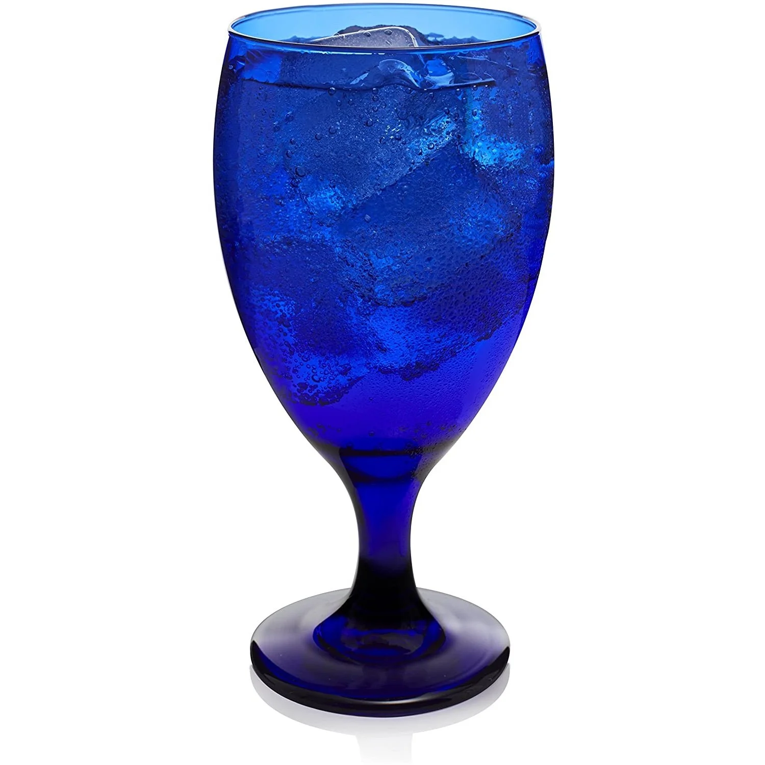 Cobalt blue water goblet